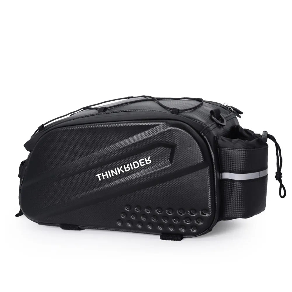 14L Bicycle Hard Shell Hunch Waterproof PU Bike Tail Bag Black