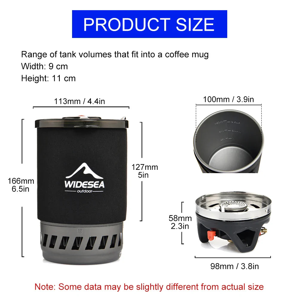 All-in-One Camping Cooking System with Heat Exchanger Black