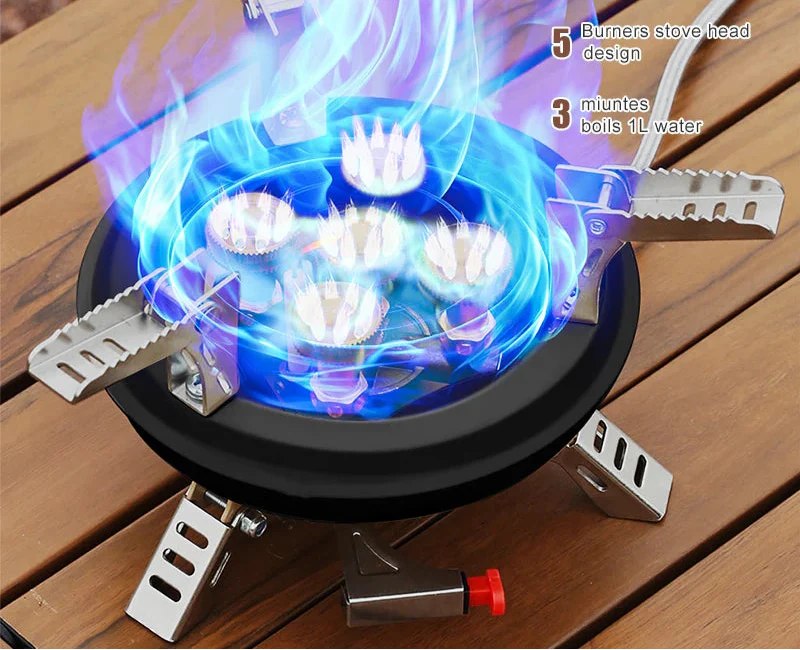 16000W High-Pressure Camping Gas Stove Black