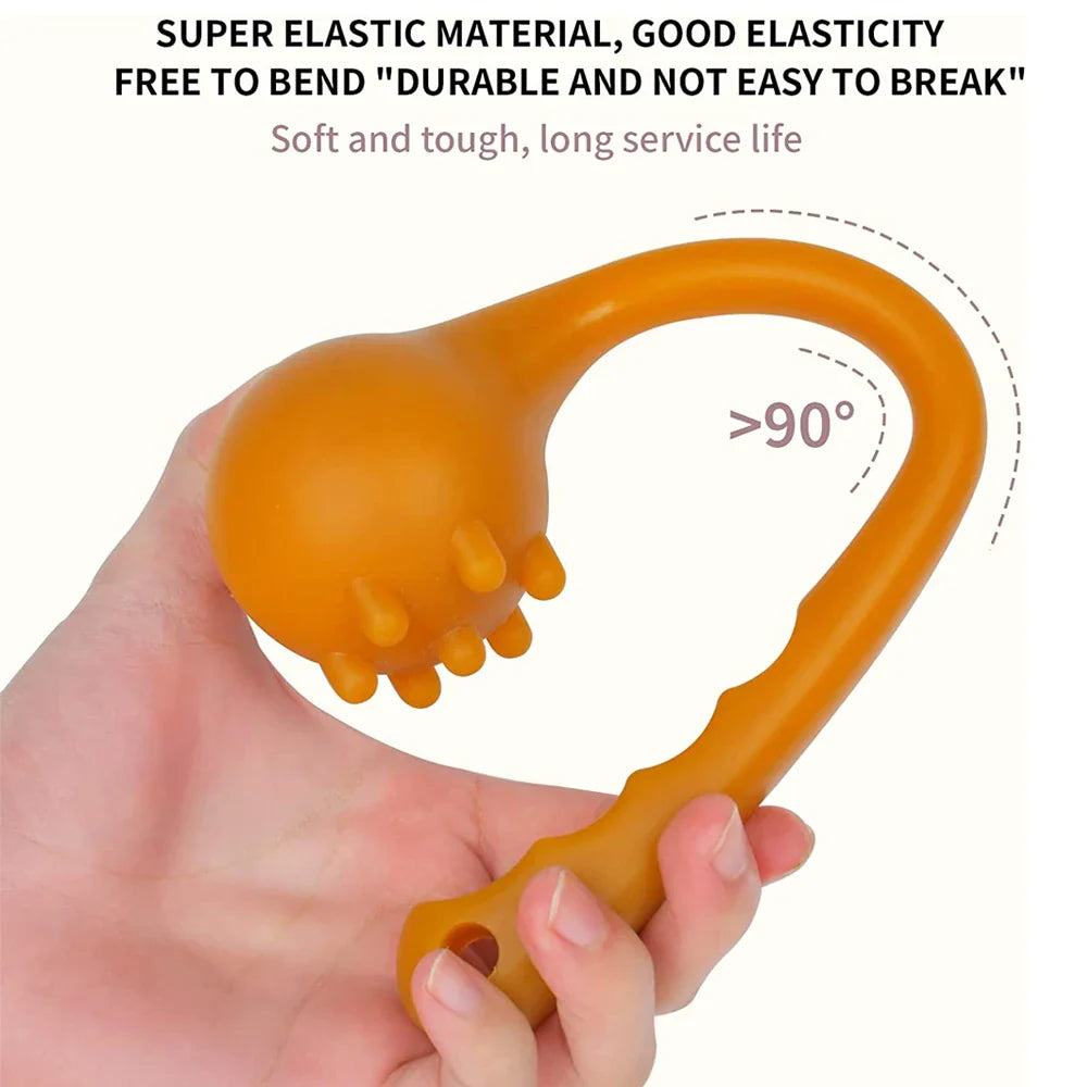 Silicone Manual Massage Hammer Percussion Therapy Stick Brown