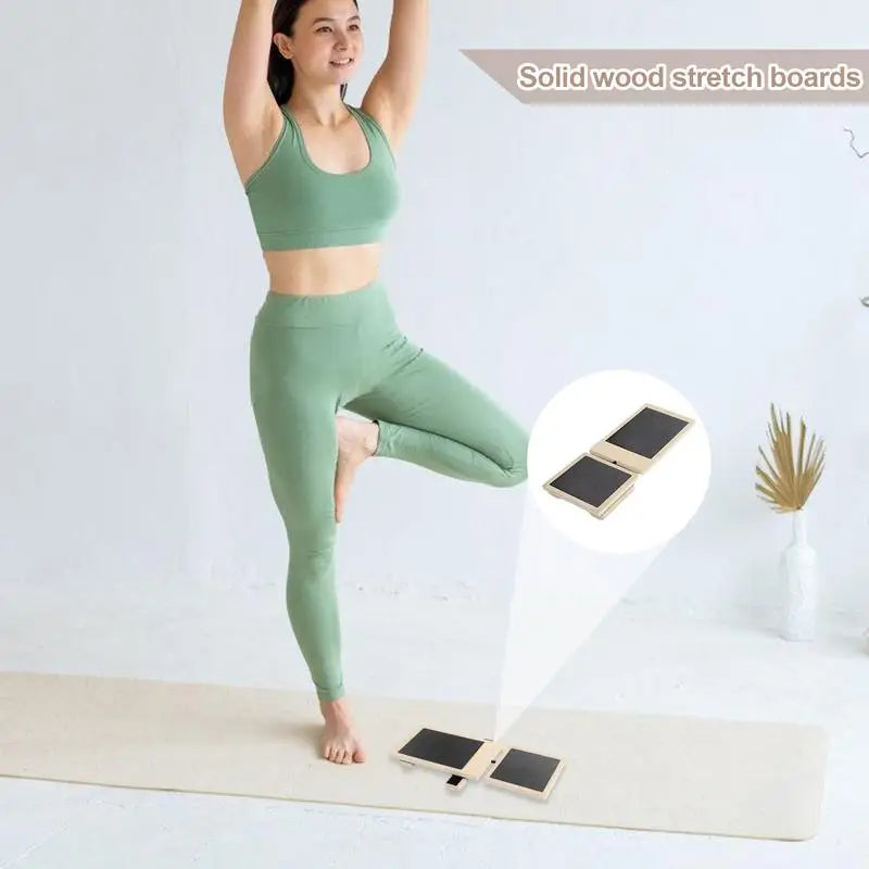 Wooden Single Leg Balance Board Ankle Strengthener Brown