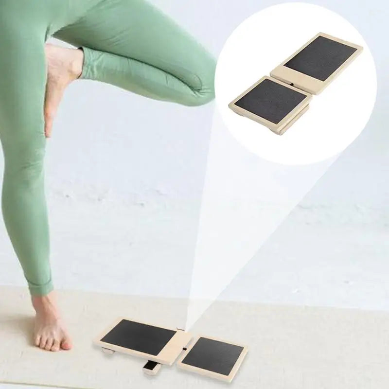 Wooden Single Leg Balance Board Ankle Strengthener Brown