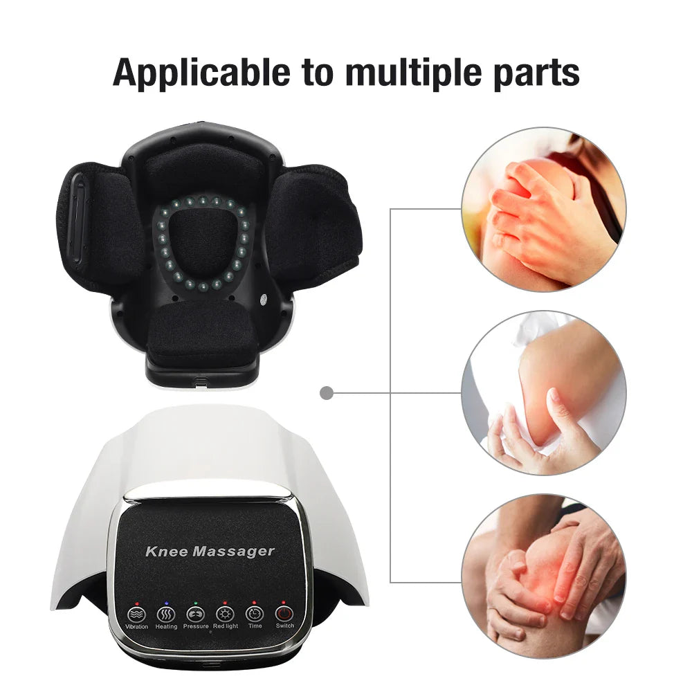 Smart Heated Knee Massager Infrared Therapy & Vibration White