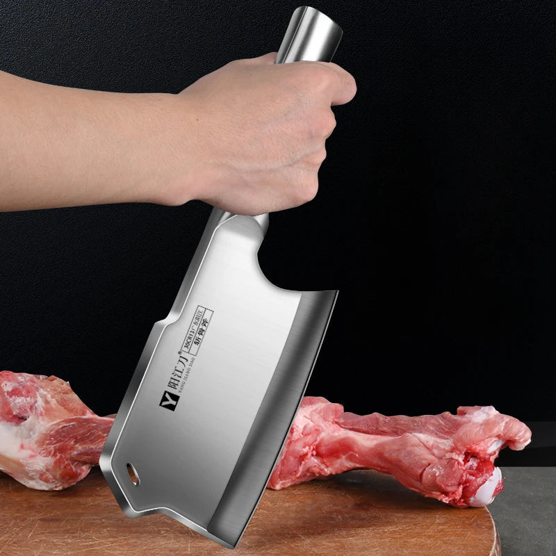 Heavy-Duty Forged Bone Cutting Knife – Thickened & Weighted Cleaver