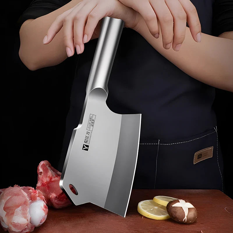 Heavy-Duty Forged Bone Cutting Knife – Thickened & Weighted Cleaver