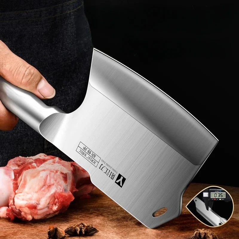 Heavy-Duty Forged Bone Cutting Knife – Thickened & Weighted Cleaver