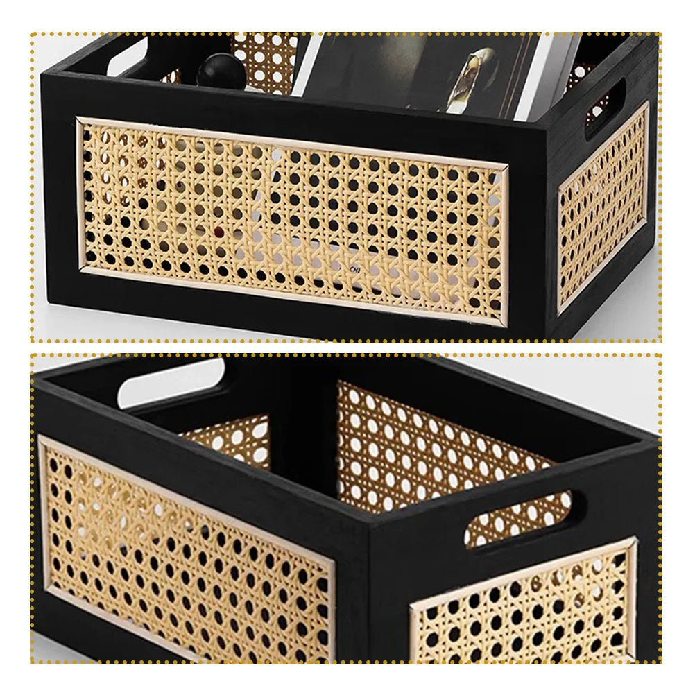 Wooden Storage Basket Large Organizer Box