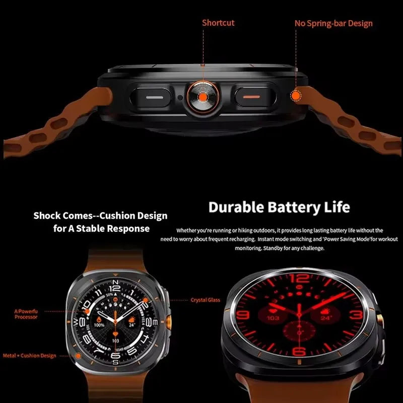 Waterproof Sports Smartwatch for Men (Orange)
