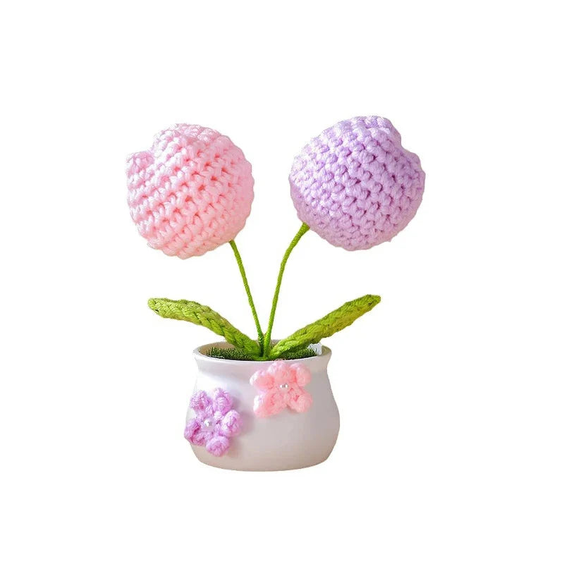 Crochet Flower Potted Handcrafted Gift