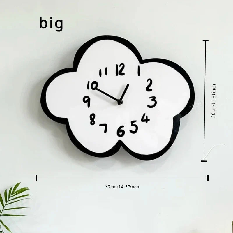 Swaying Cloud Cartoon Mute Wall Clock White