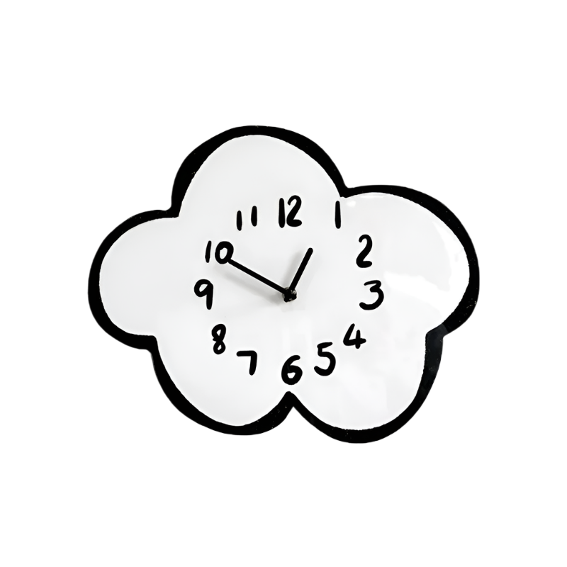 Swaying Cloud Cartoon Mute Wall Clock White