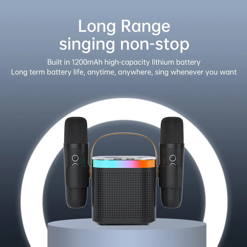 Portable Bluetooth Karaoke Speaker System with Microphones