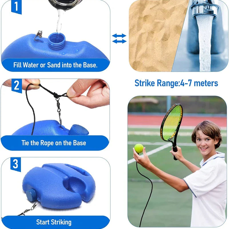 Professional Tennis Training Rebound Ball Self-Practice Tool Blue