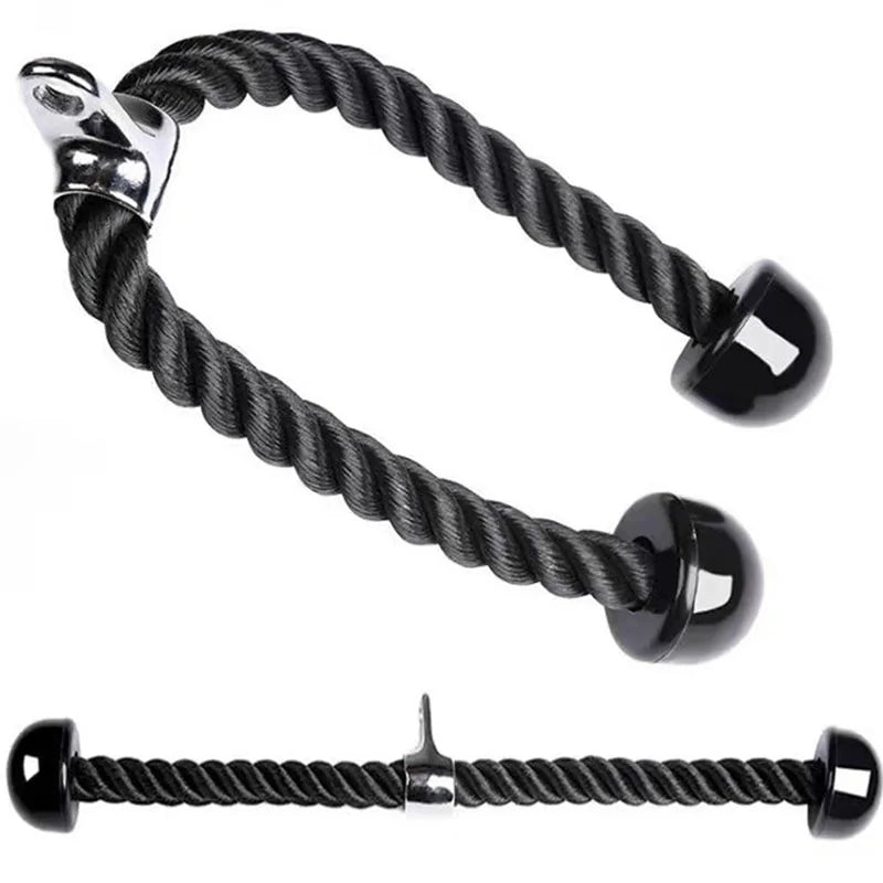 120cm Triceps Pull Down Rope Heavy Duty Cable Attachment Black