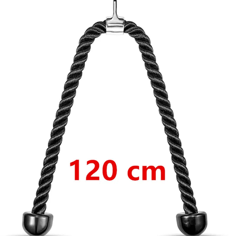 120cm Triceps Pull Down Rope Heavy Duty Cable Attachment Black