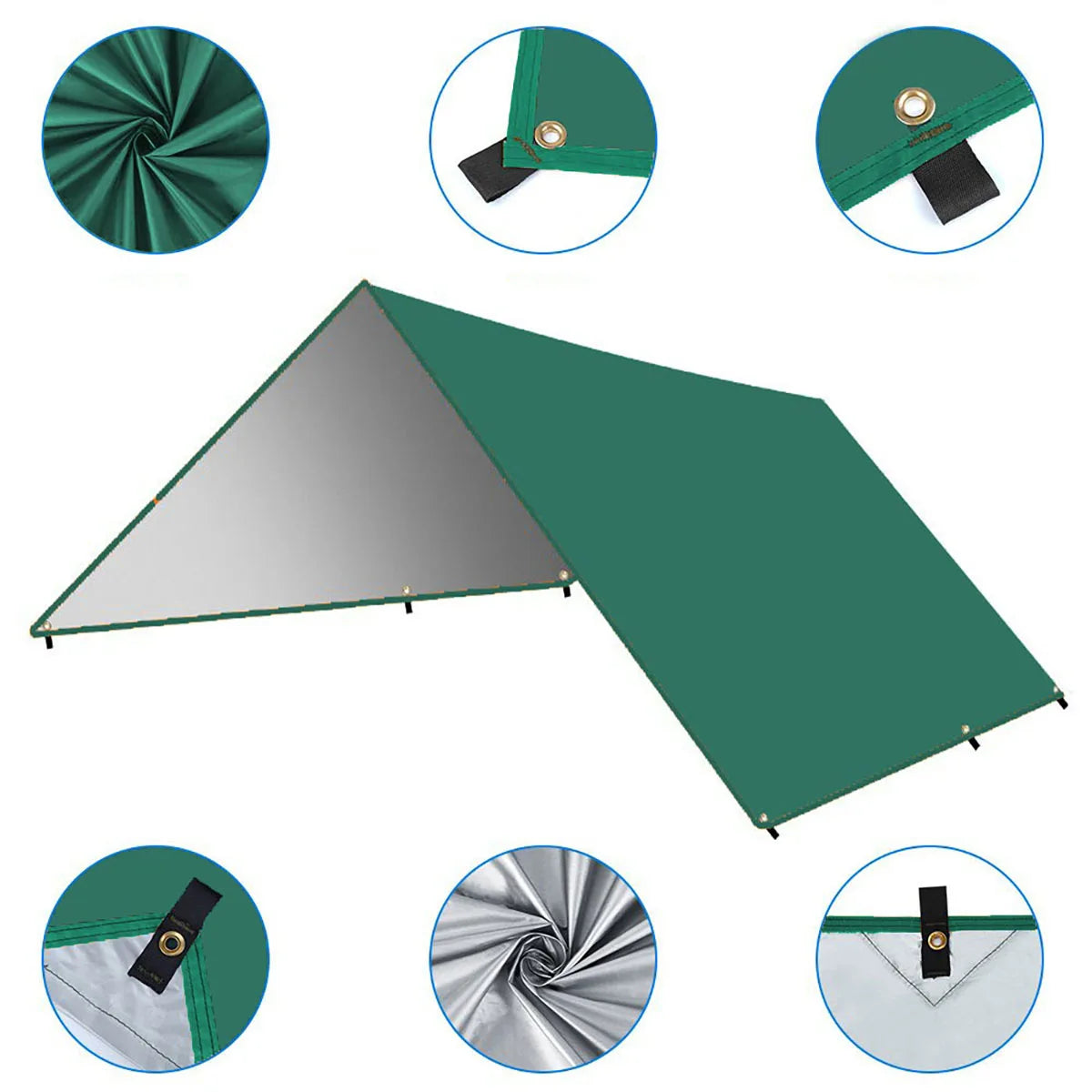 Waterproof Camping Tarp Sunshade UV Protection Tent (Green)
