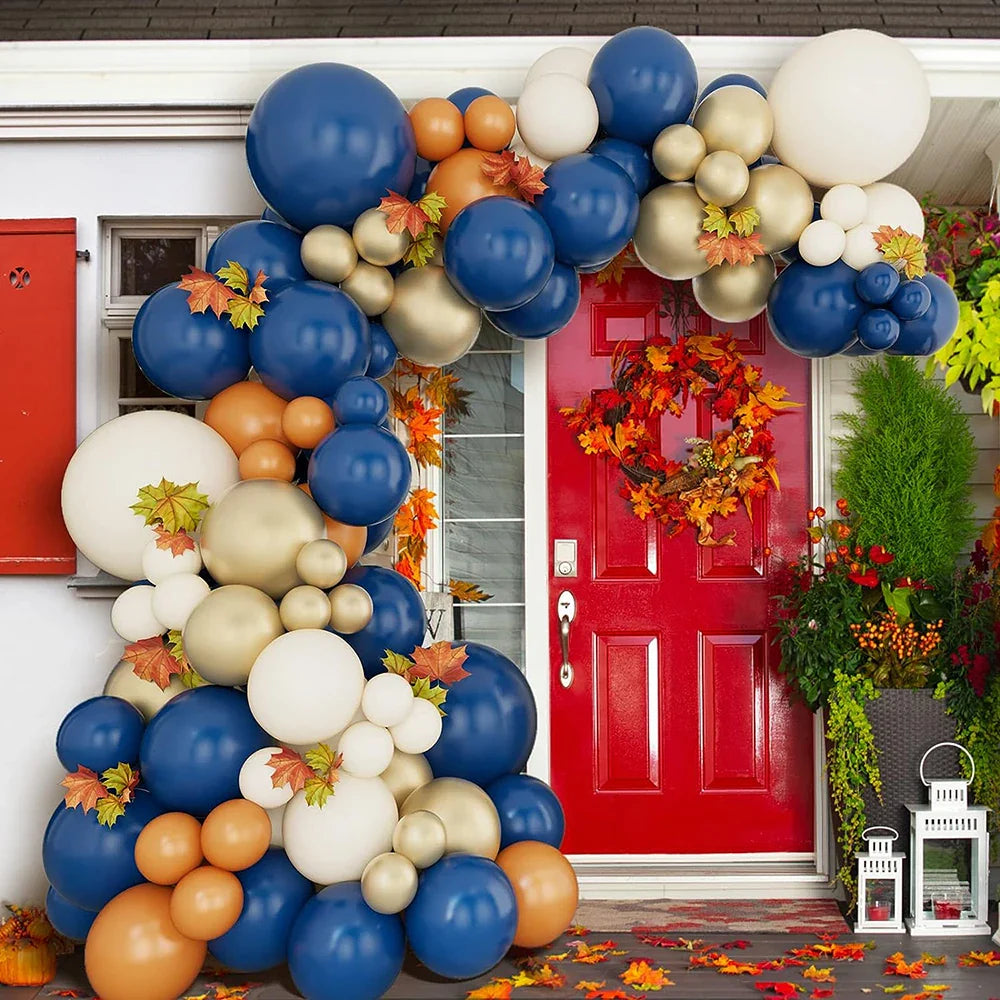 Christmas White Sand Balloons Garland Blue Kit