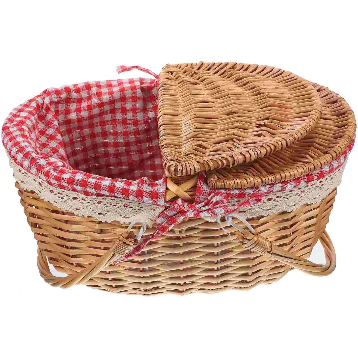 Rustic Woven Storage Basket with Handles for Home Decor