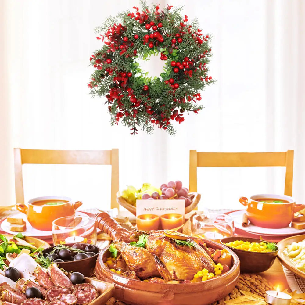 Winter Berry Christmas Wreath - Large Eucalyptus Garland