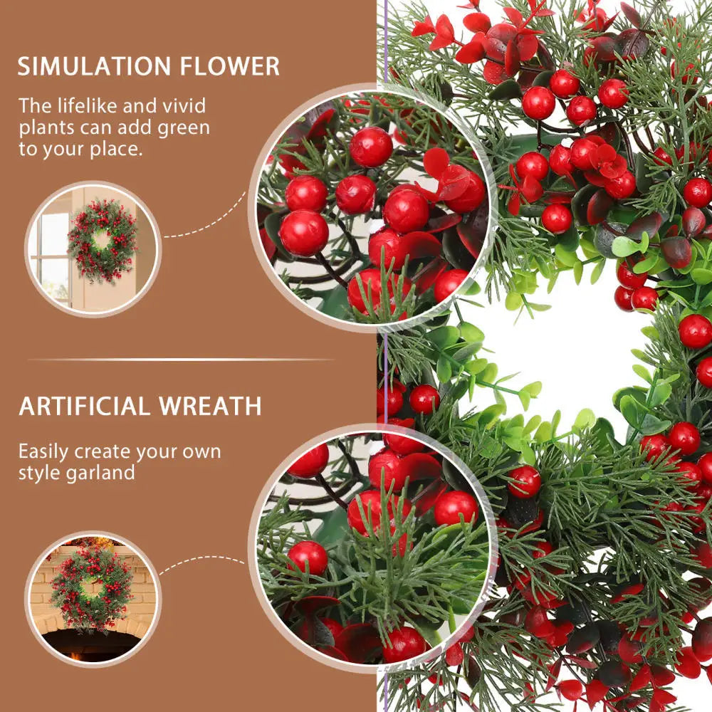 Winter Berry Christmas Wreath - Large Eucalyptus Garland