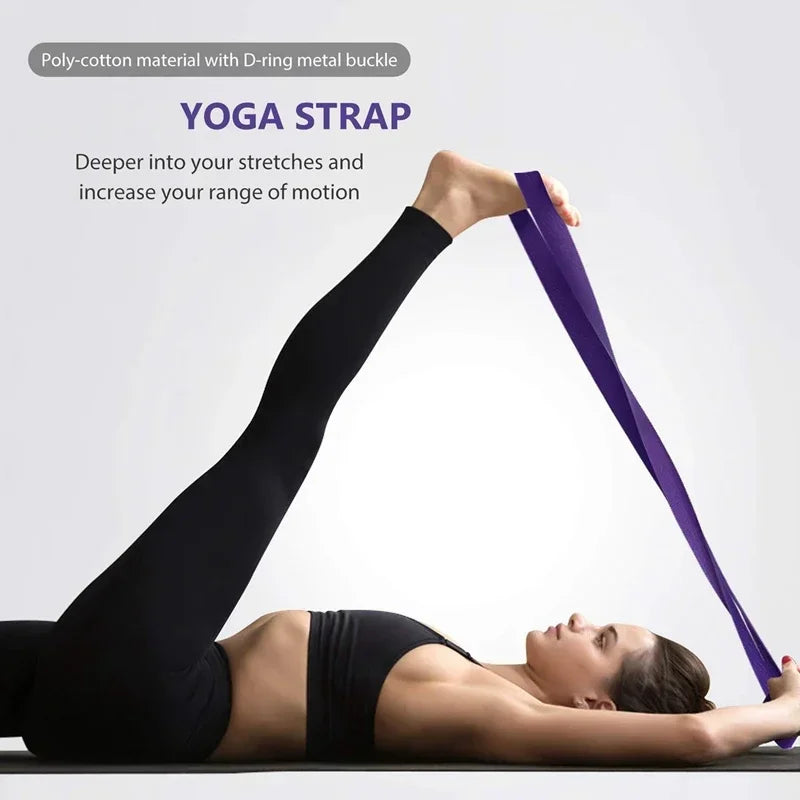 Yoga Block & Strap Set EVA Foam Non-Slip Blocks (Purple)