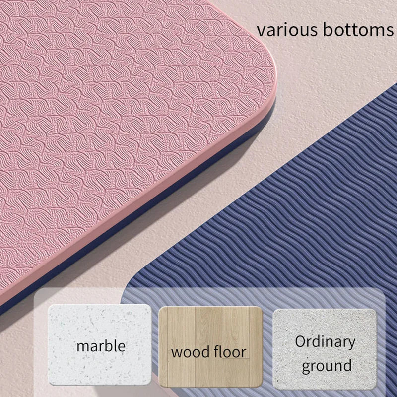 Double-Sided Non-Slip TPE Yoga Mat with Strap
