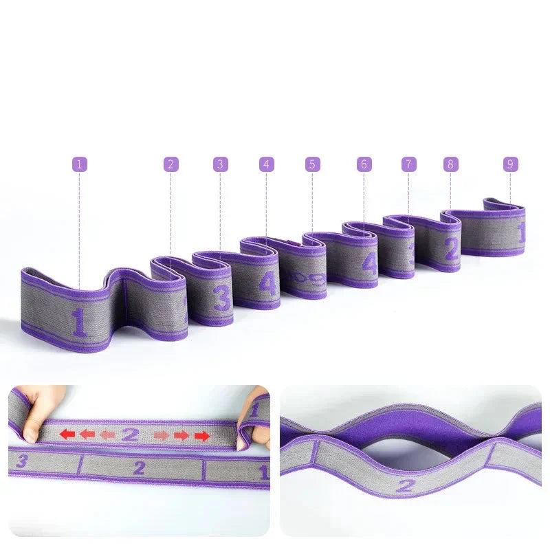 Yoga Stretch Strap Belt with Fitness Resistance Bands