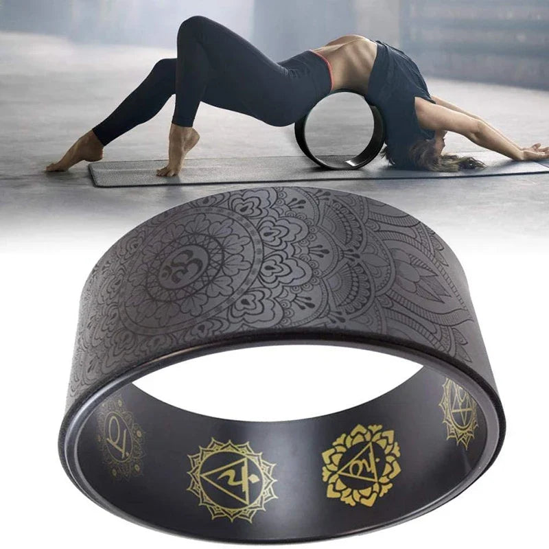 Yoga Wheel with Mandala Pattern