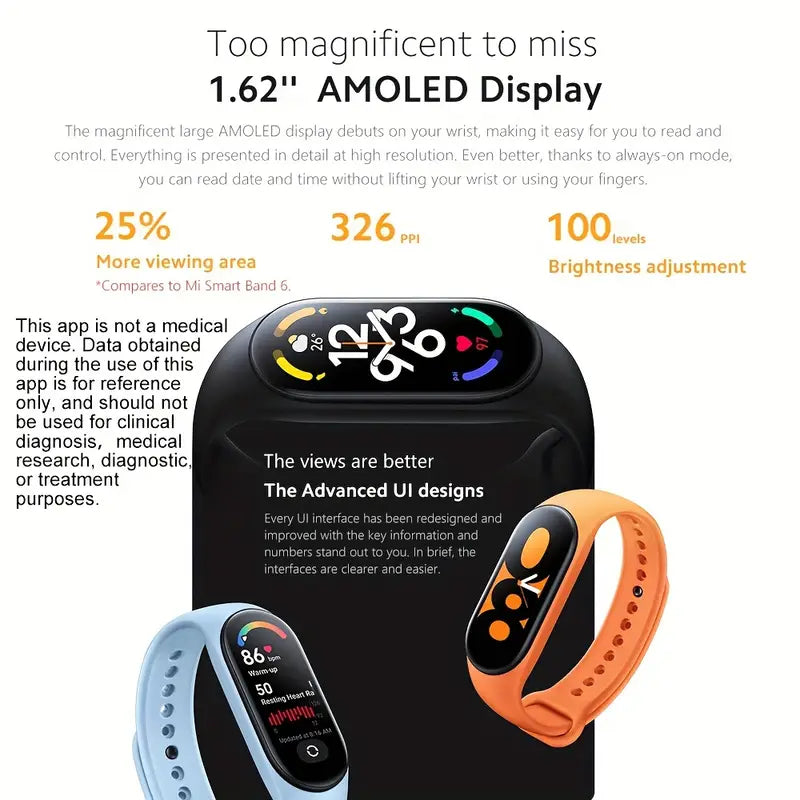 Smart Band Black - Fitness Tracker with Social Media Notifications