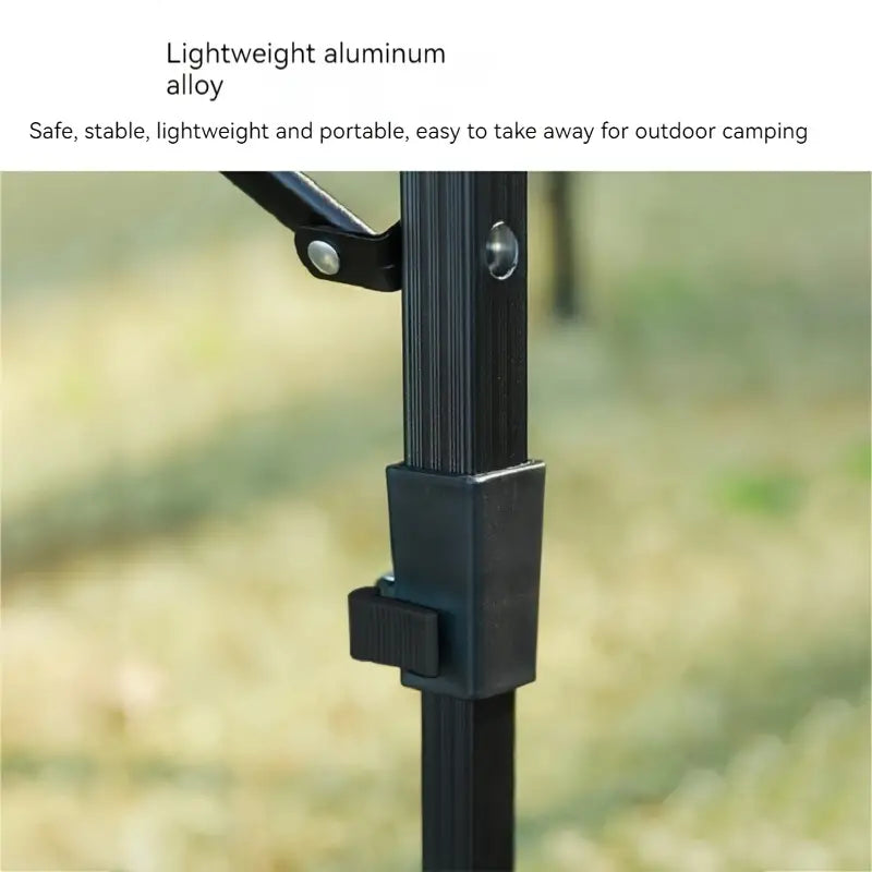 Outdoor Folding Aluminum Alloy Table - Large Wood Grain, Tripod Base