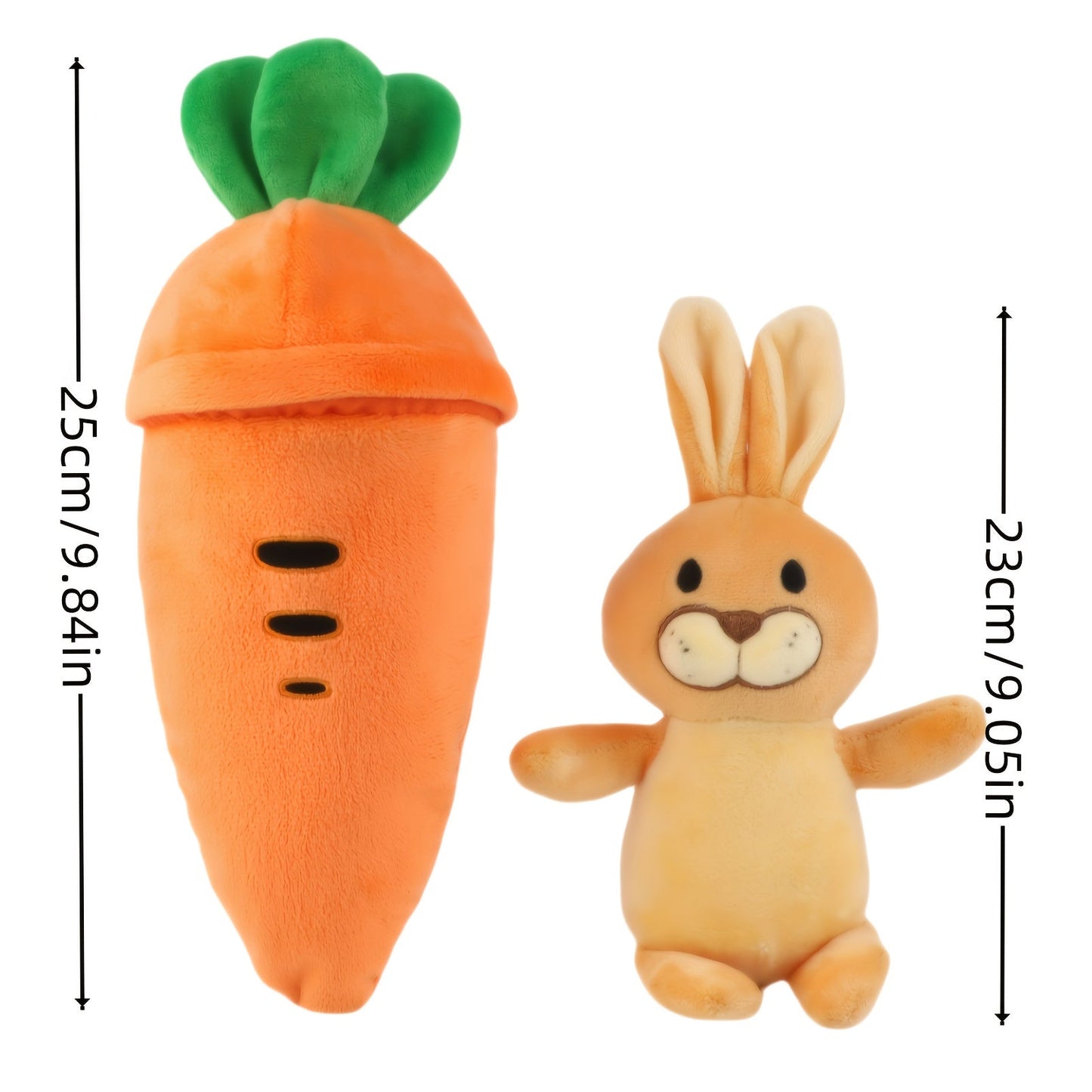 Easter Bunny Plush Toy with Carrot Hideaway