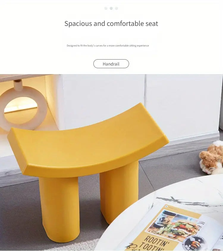 Yellow Plastic Shoe Changing Bench