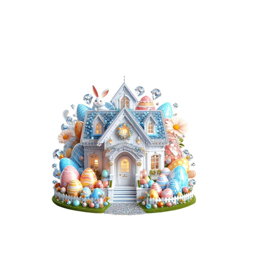 Easter Cottage 2D Rabbit Acrylic Ornament
