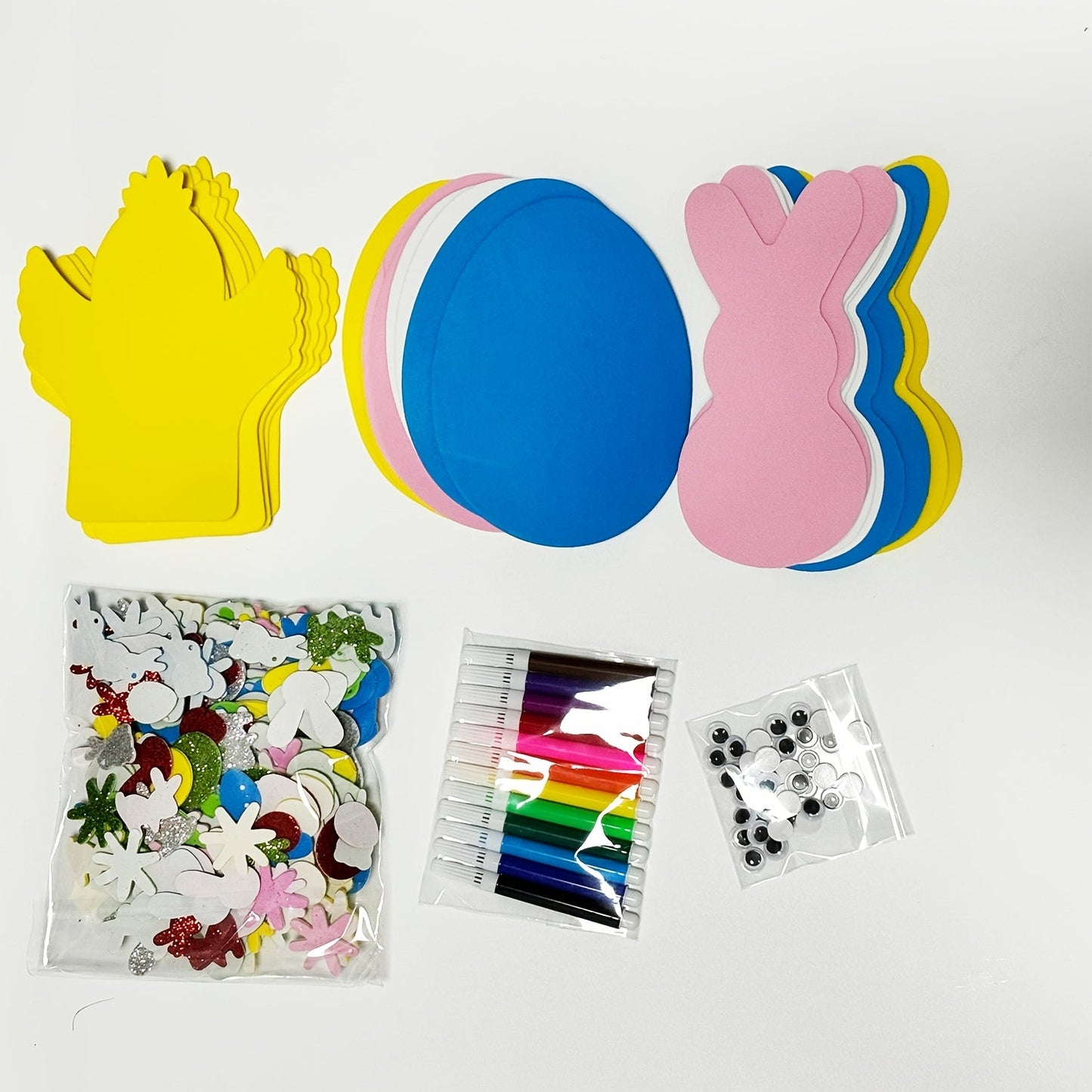 191pcs Easter Craft Kit DIY Foam Stickers Set