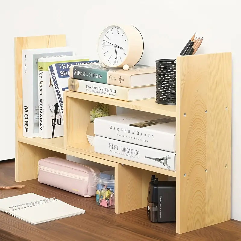 Rustic Wooden Multi-layer Desktop Storage Rack