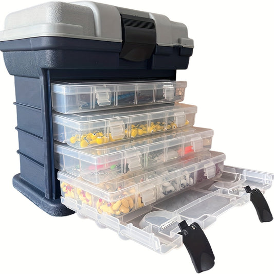4-Tier Portable Fishing Tackle Storage Box