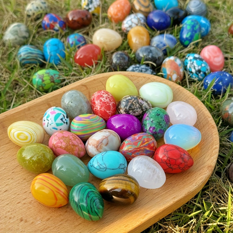 20pcs Natural Polished Stone Chakra Egg Crystal Set