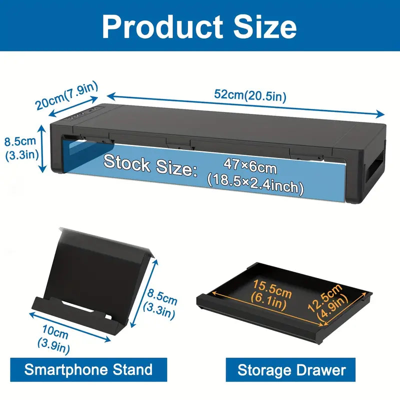 Ultimate Monitor Stand Riser: USB Hub, Data Port, and TYPE-C Charging Powerhouse