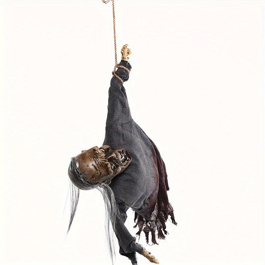 Skeleton Decoration with Glowing Eyes & Screaming Sound - Grey