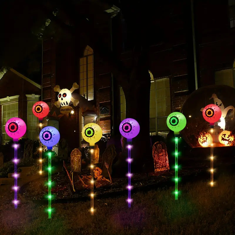 6-Pack Color Changing Solar Lights – Horror Eyeball Stake Lights