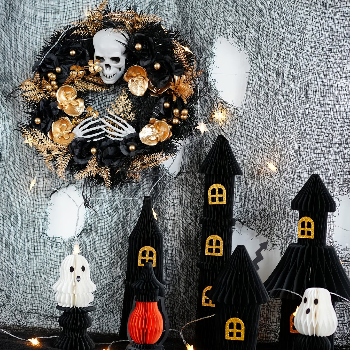 Gothic Halloween Wreath Door Hanging Decoration