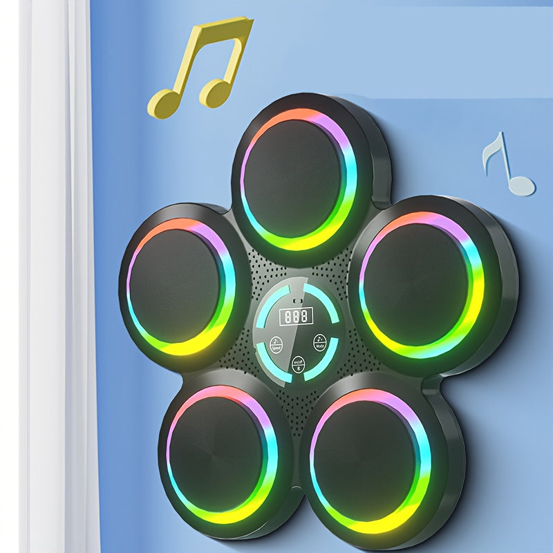 Wall-Mounted Electronic Boxing Training Pad with Dynamic Rhythms(Black)