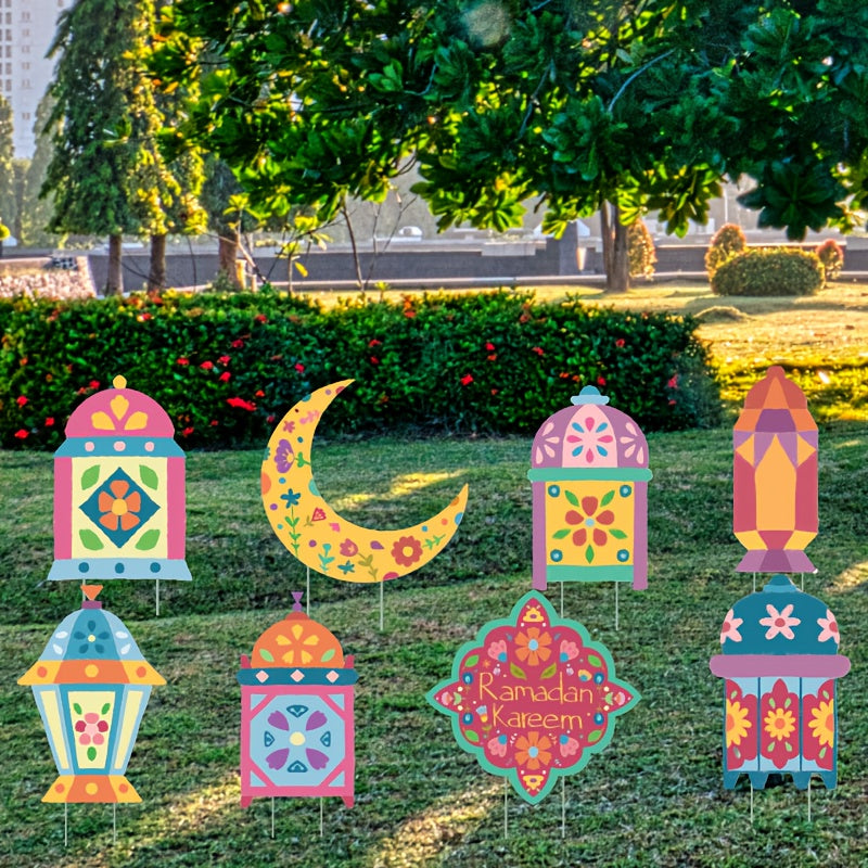 8-Pack Ramadan Garden Stakes Outdoor Lawn Signs