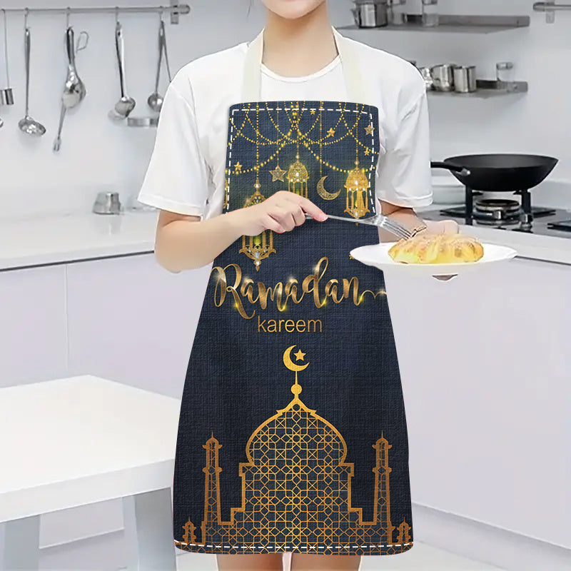 Ramadan Eid Apron Set Adjustable Neck