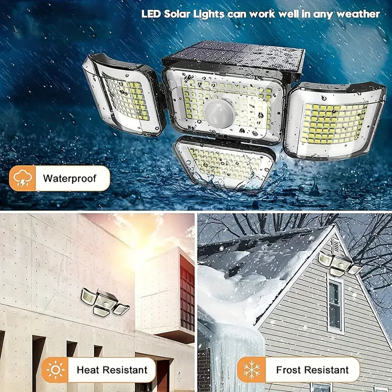 278LEDs Solar Outdoor Motion Sensor Security Flood Lights