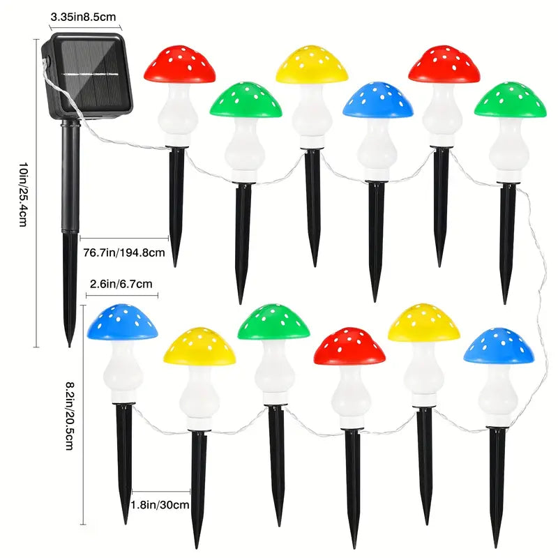 Twelve Glowing Mushrooms: A Solar-Powered Christmas Delight