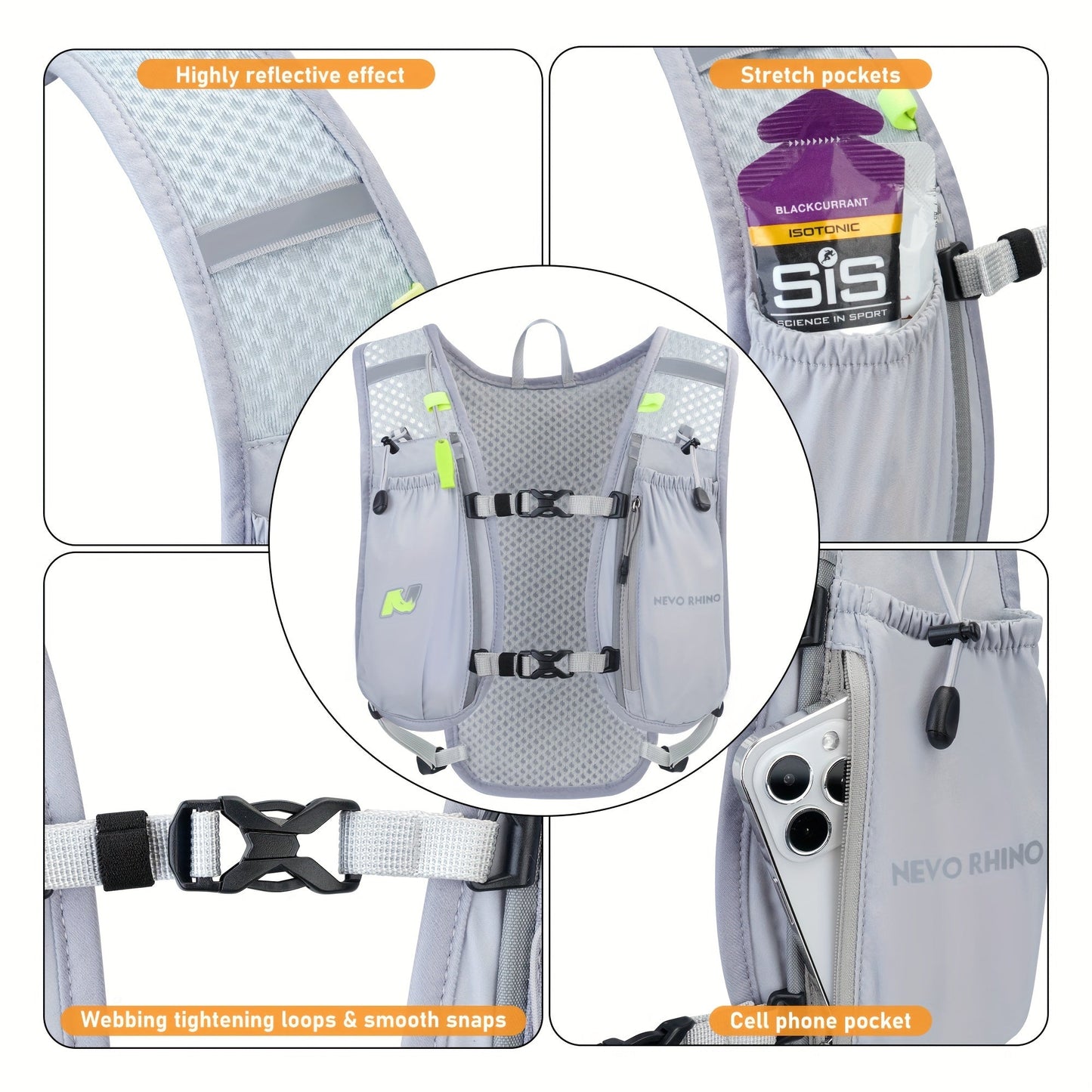 5.5L Running Hydration Vest with 1.5L Bladder