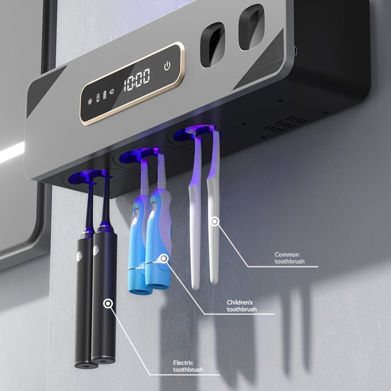 Smart Wall Toothbrush Holder with Toothpaste Dispenser