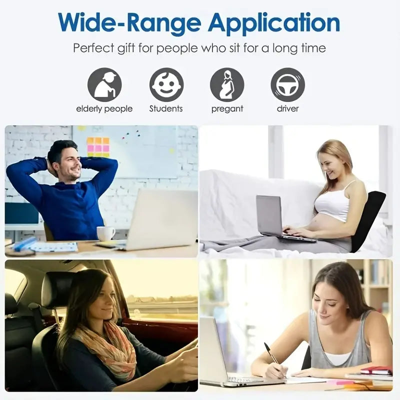 Orthopedic Memory Foam Seat Cushion and Lumbar Support Pillow Set