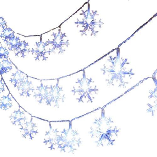 Glittering LED Christmas Snowflake String Lights